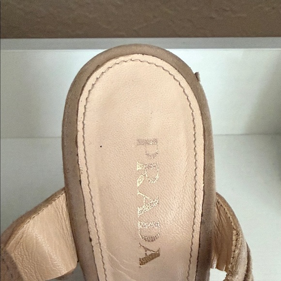 Prada Women's Beige Suede Heels - Picture 9 of 9